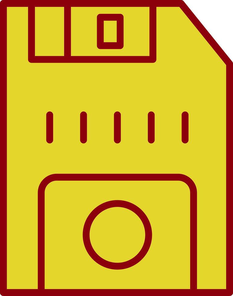 disquette, ligne, deux, couleur, icône vecteur