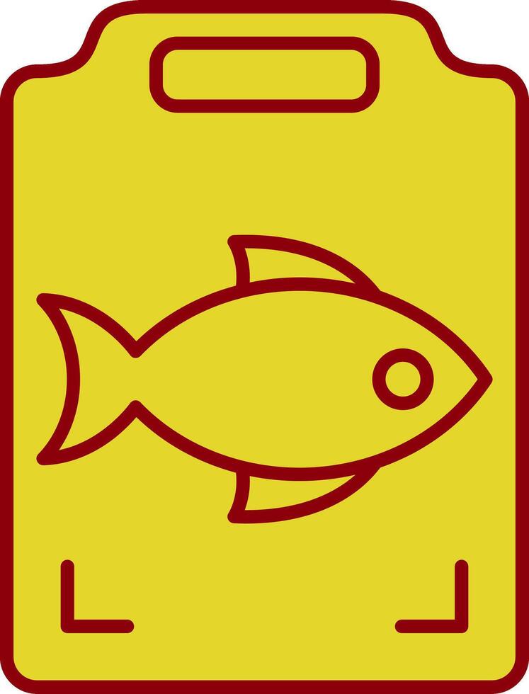 poisson cuisine ligne deux Couleur icône vecteur