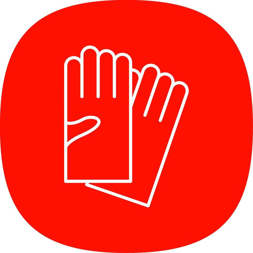main gants ligne courbe icône vecteur