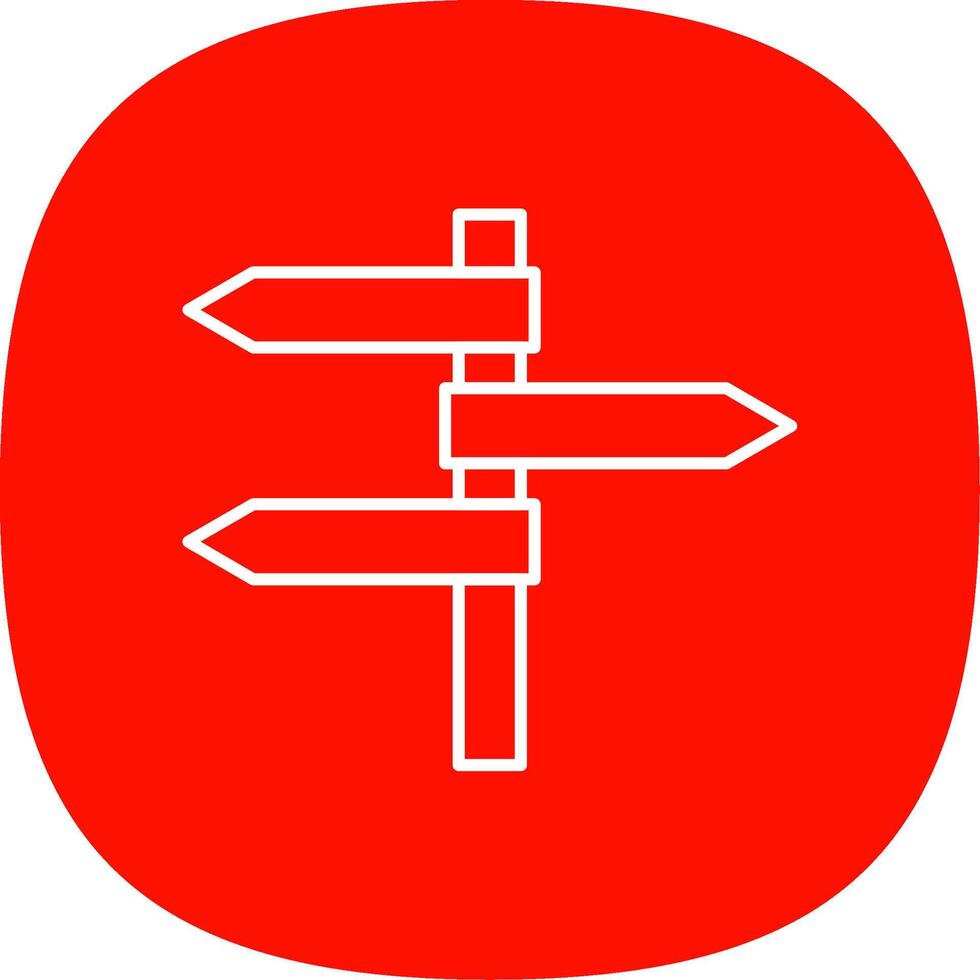 directionnel panneaux ligne courbe icône vecteur