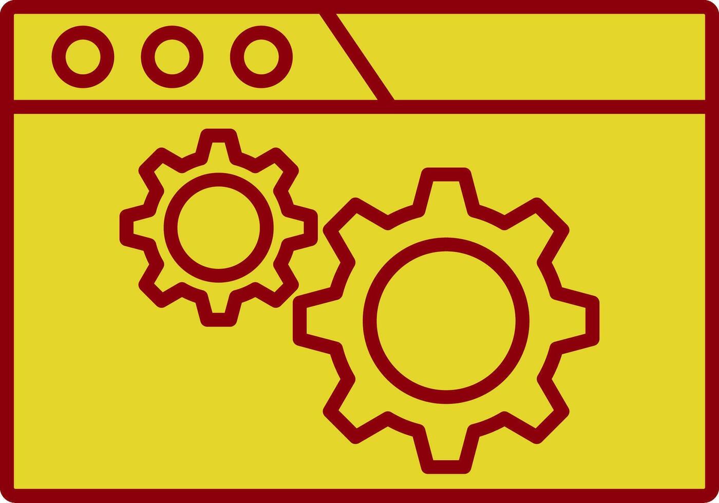 icône de deux couleurs de la ligne de réglage du navigateur vecteur