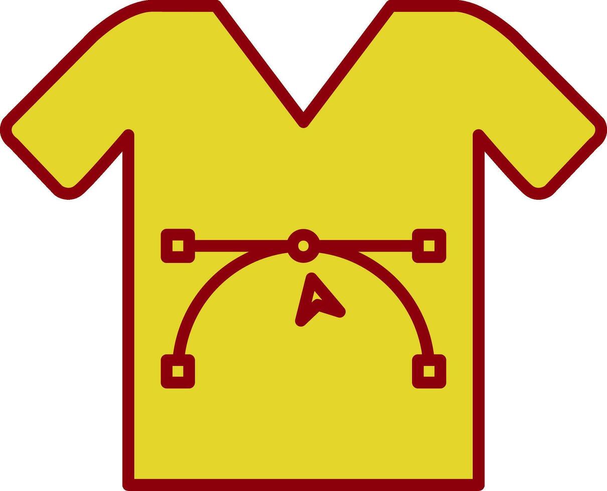 chemise conception ligne deux Couleur icône vecteur