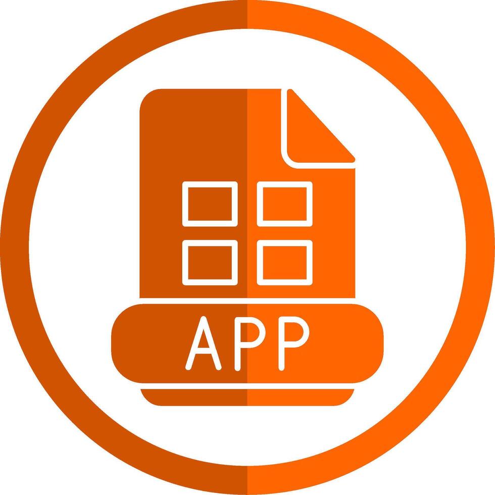 app glyphe Orange cercle icône vecteur