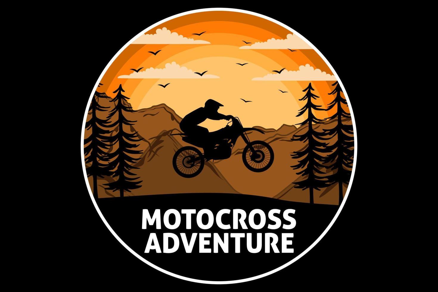 motocross aventure design vintage rétro vecteur