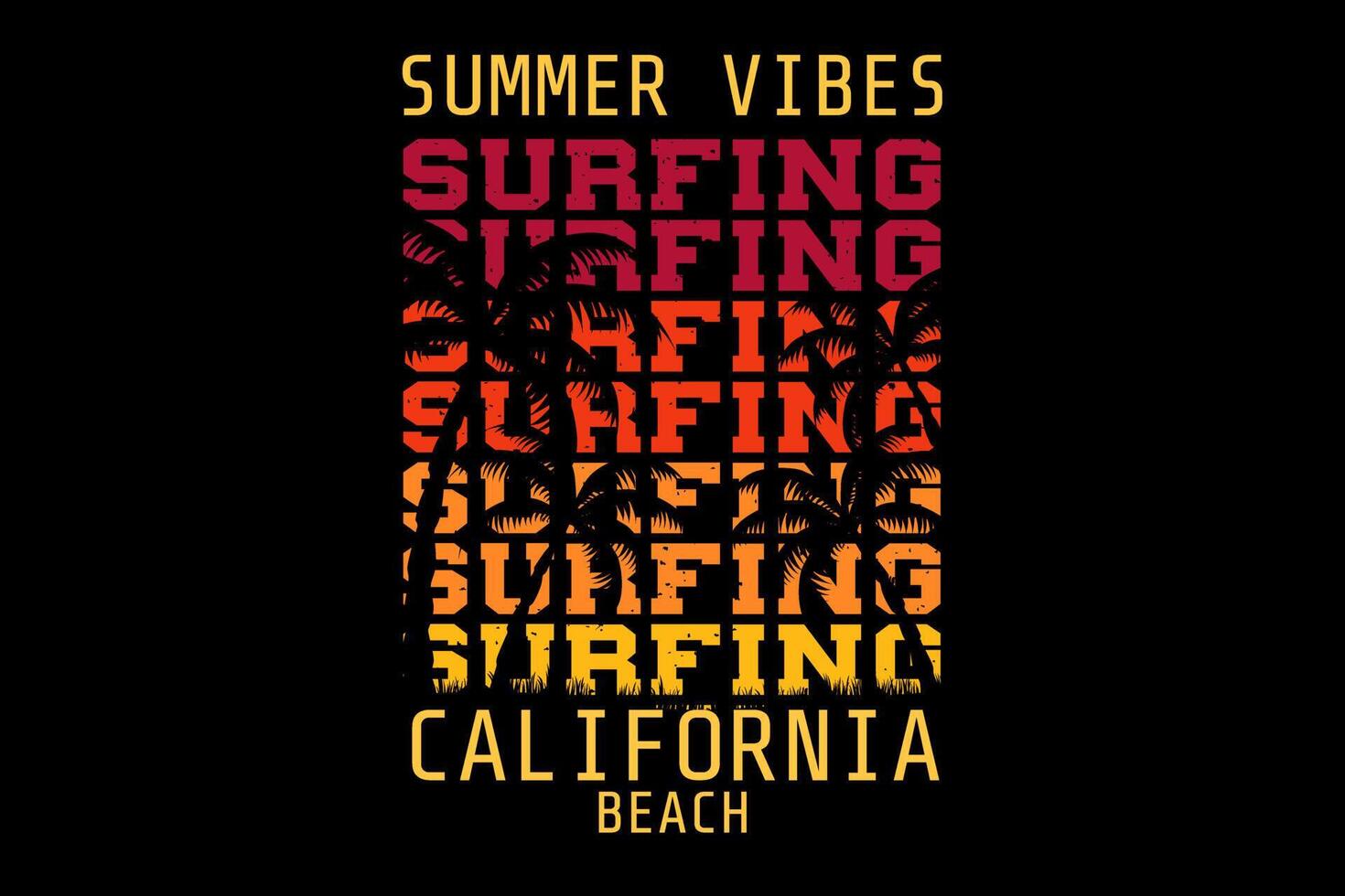 été vibes californie plage design vintage rétro vecteur