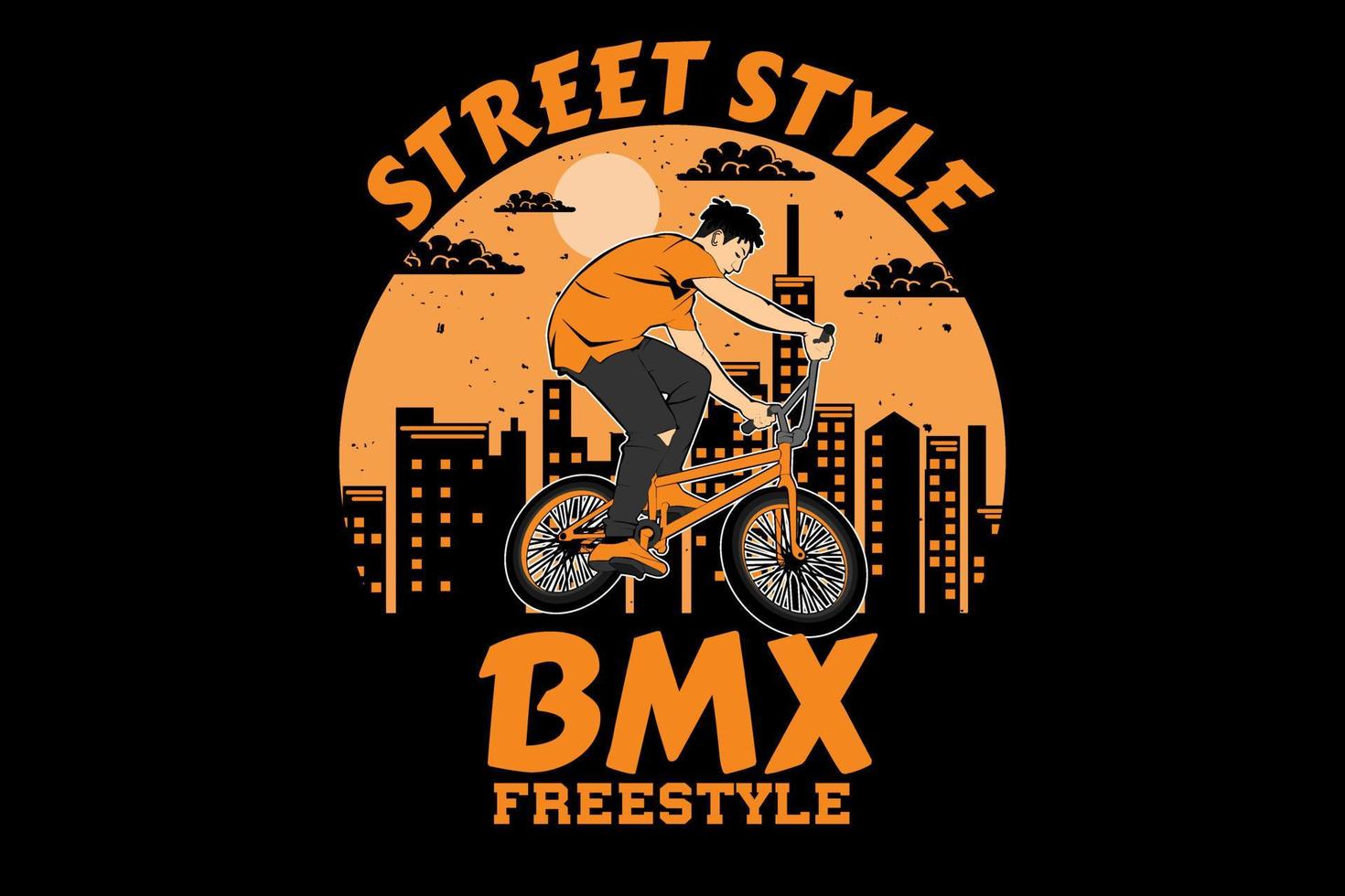 street style bmx freestyle design vintage rétro vecteur