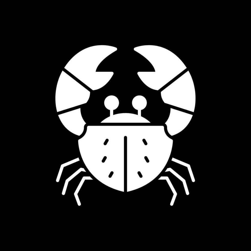 icône inversée de glyphe de crabe vecteur
