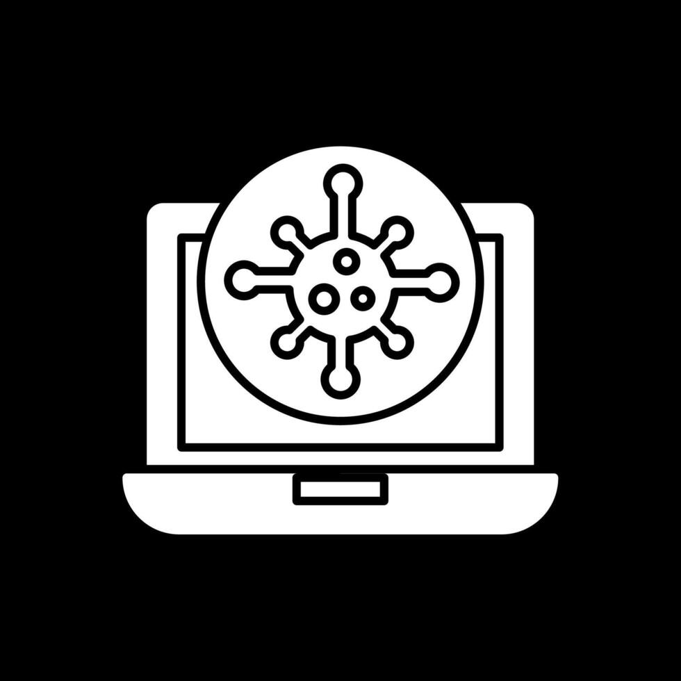 icône inversée de glyphe de virus vecteur