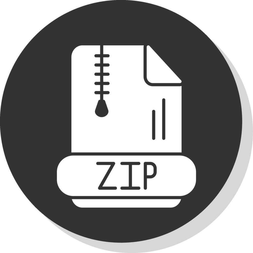 Zip *: français glyphe gris cercle icône vecteur