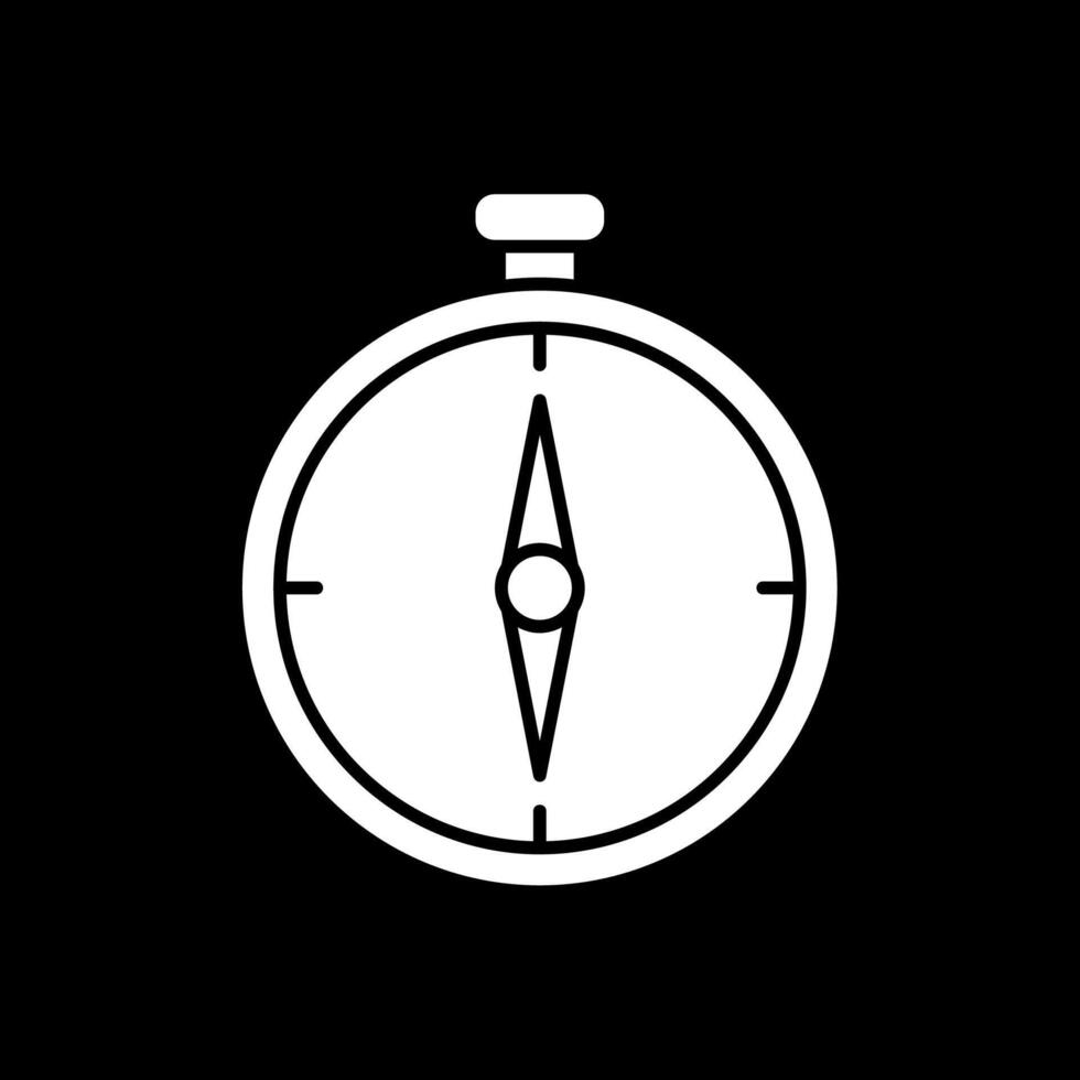 icône inversée de glyphe de boussole vecteur