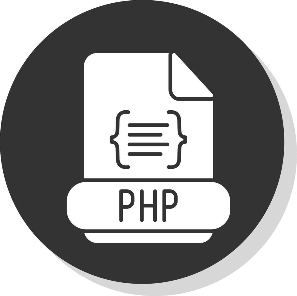 php glyphe gris cercle icône vecteur