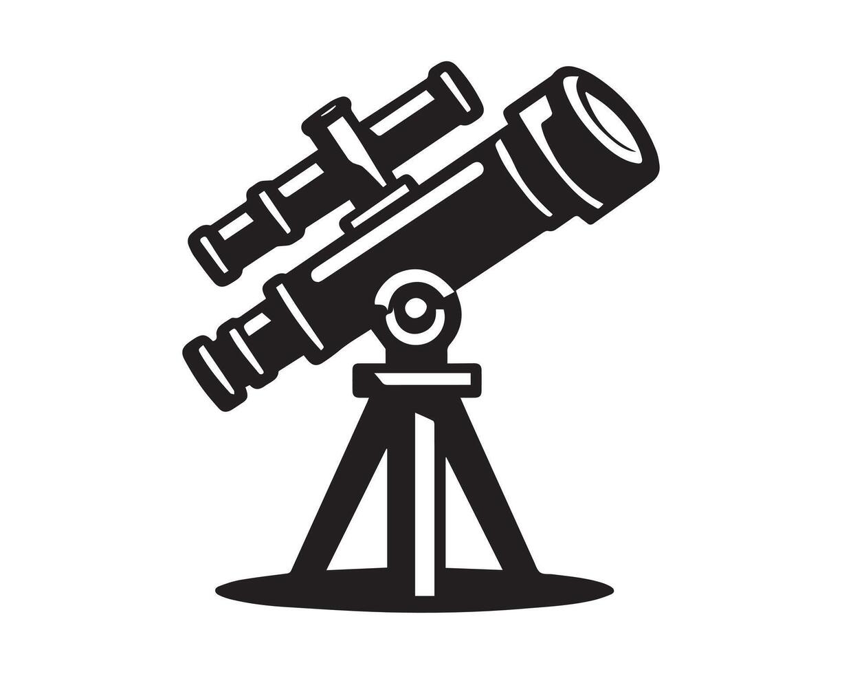 télescope silhouette icône graphique logo conception vecteur
