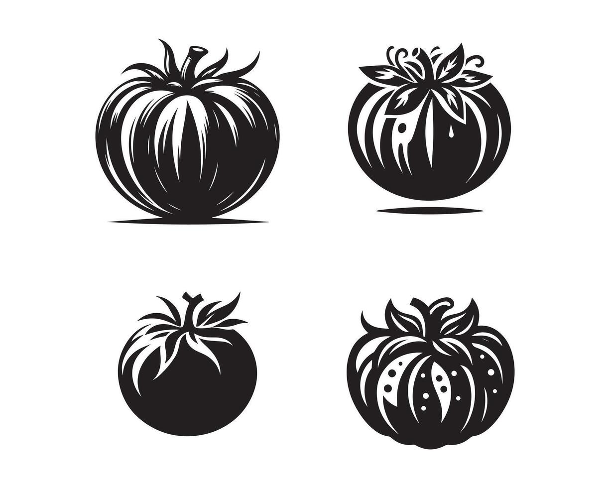 tomate silhouette icône graphique logo conception vecteur