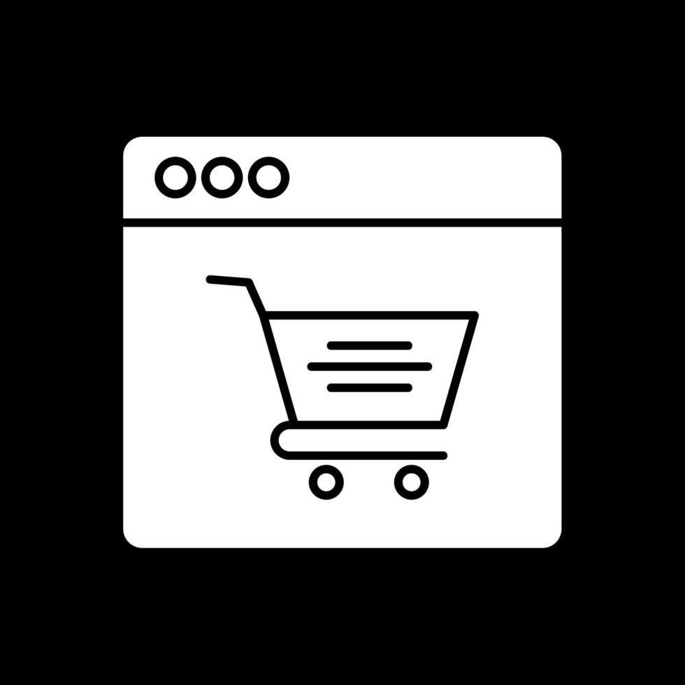 icône inversée de glyphe de magasinage en ligne vecteur