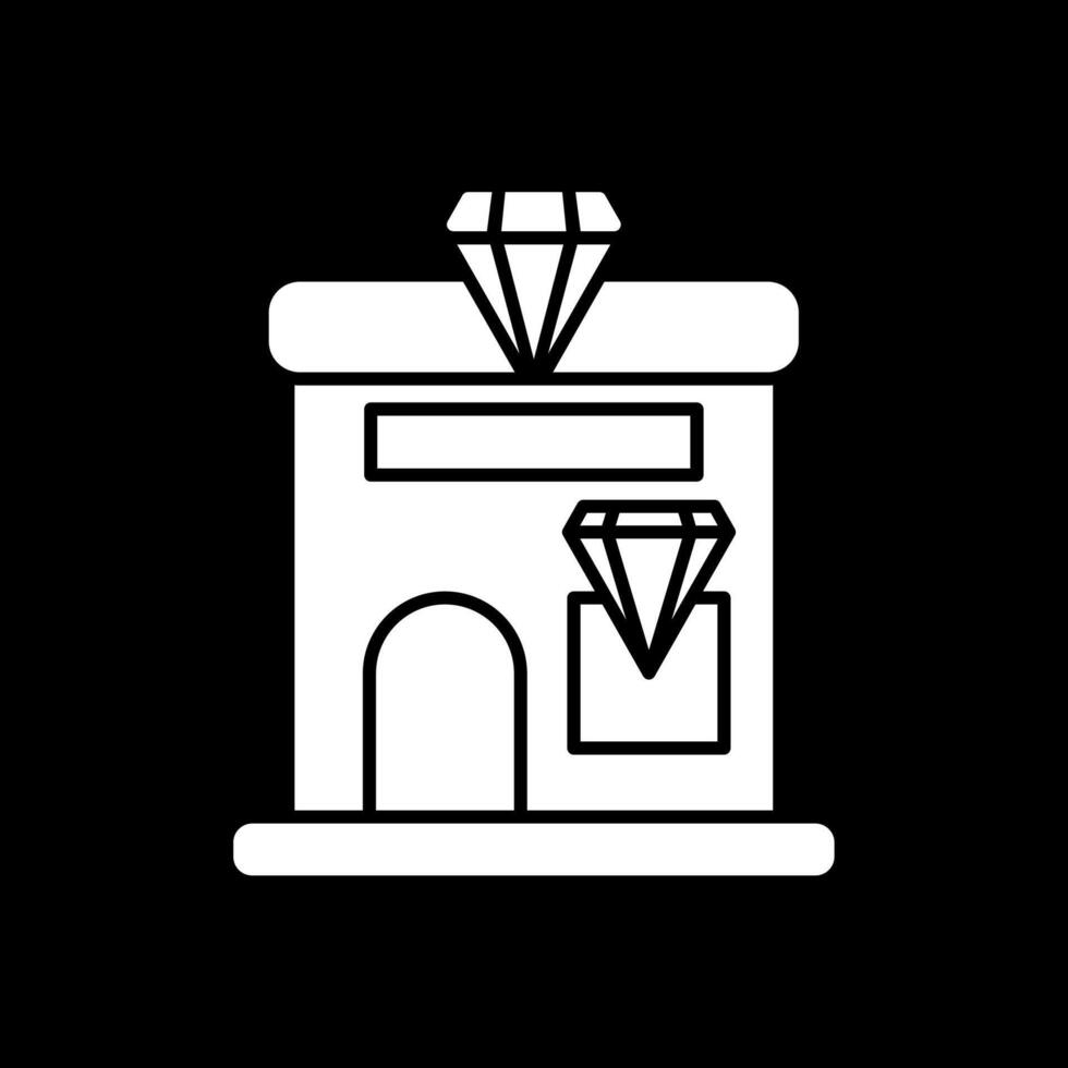 bijoux magasin glyphe inversé icône vecteur