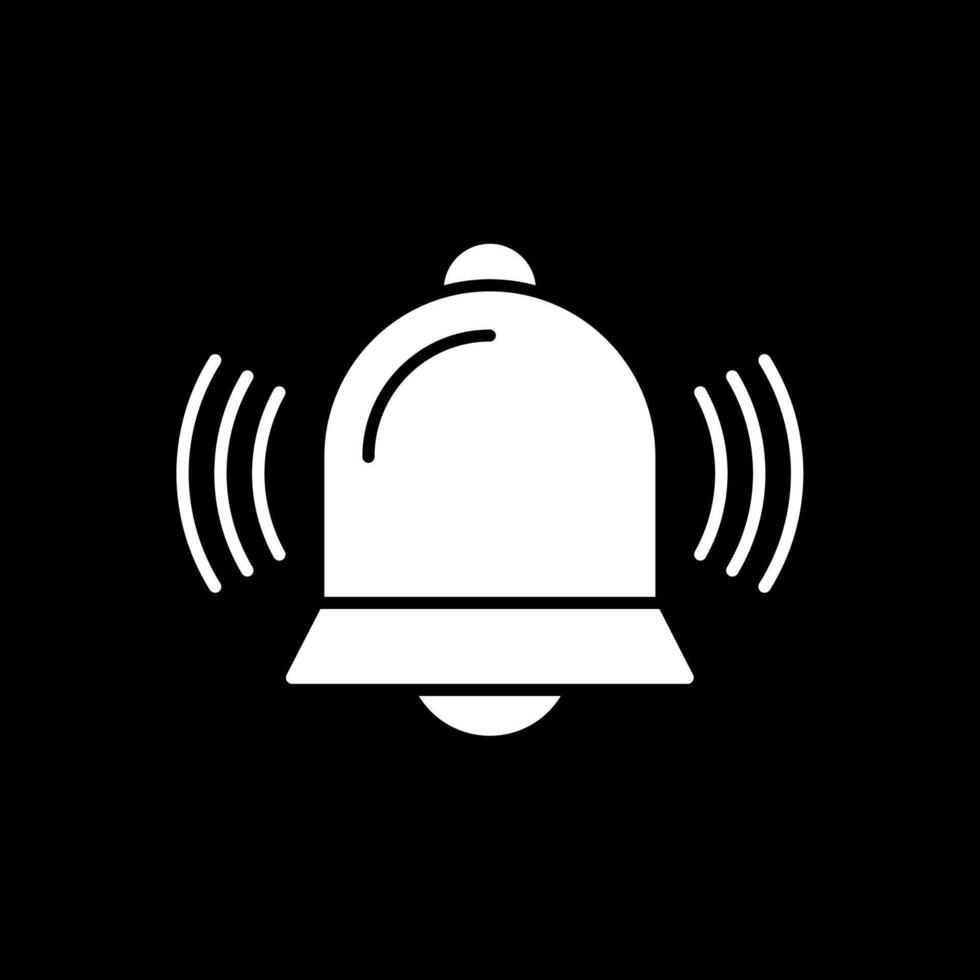 icône inversée de glyphe de cloche vecteur