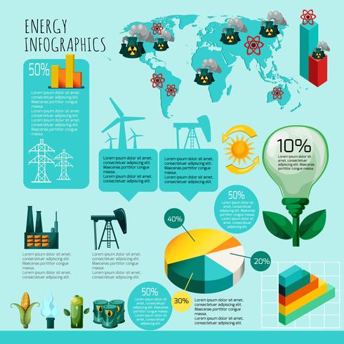 Jeu d&#39;infographie énergétique vecteur