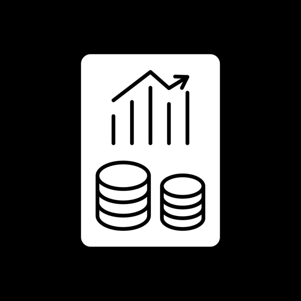 la finance rapport glyphe inversé icône vecteur