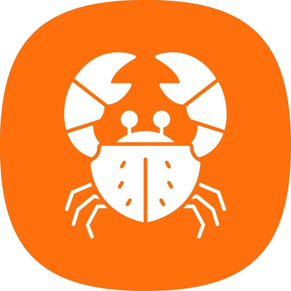Crabe glyphe courbe icône vecteur
