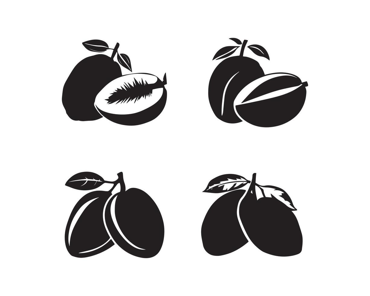 mangue silhouette icône graphique logo conception vecteur