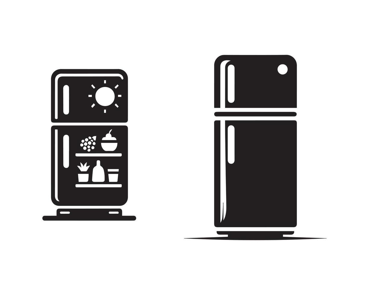 réfrigérateur silhouette icône graphique logo conception vecteur