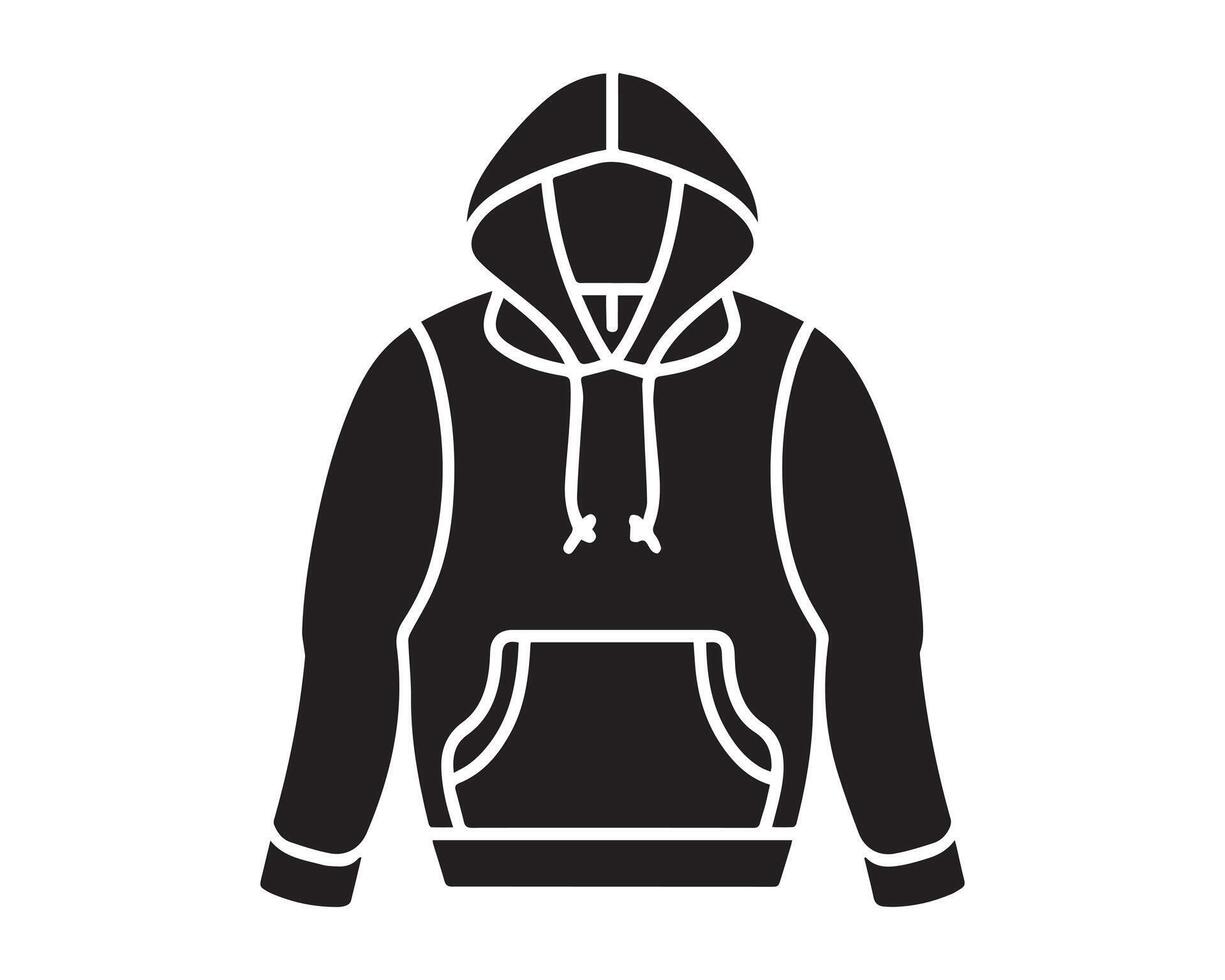 sweat à capuche silhouette icône graphique logo conception vecteur