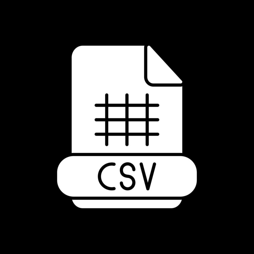 icône inversée de glyphe csv vecteur