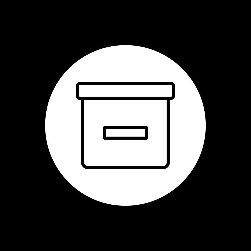 icône inversée de glyphe de boîte vecteur