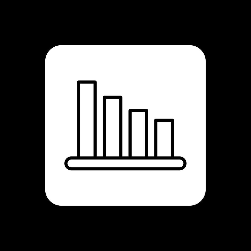 icône inversée de glyphe de graphique à barres vecteur