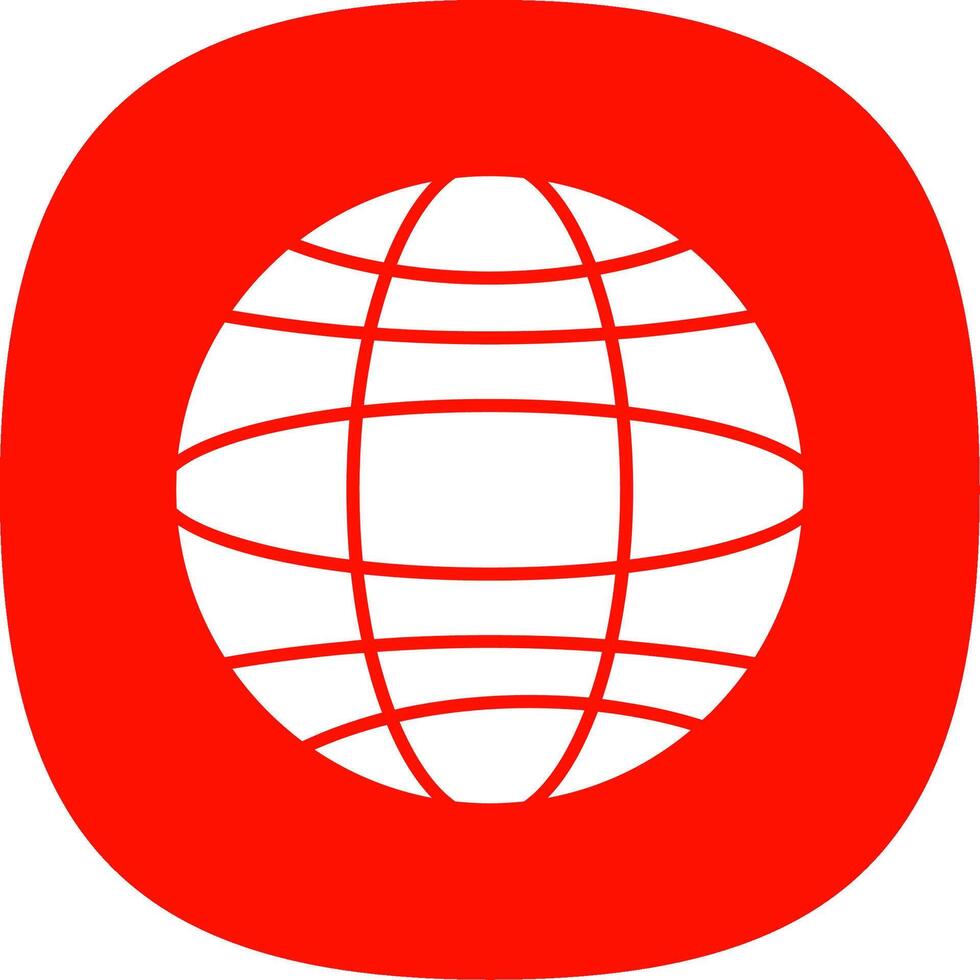 globe glyphe courbe icône vecteur