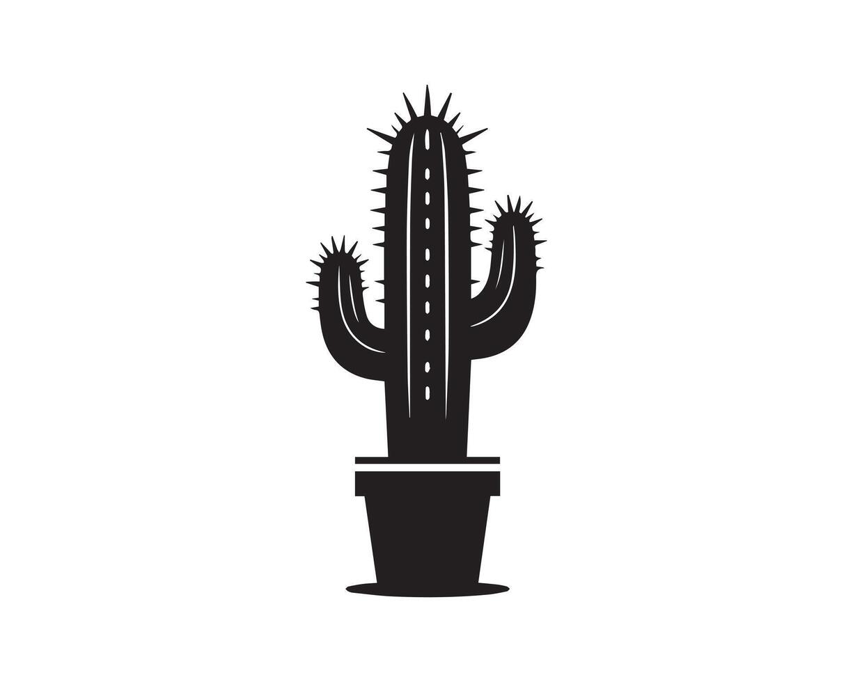 cactus silhouette icône graphique logo conception vecteur