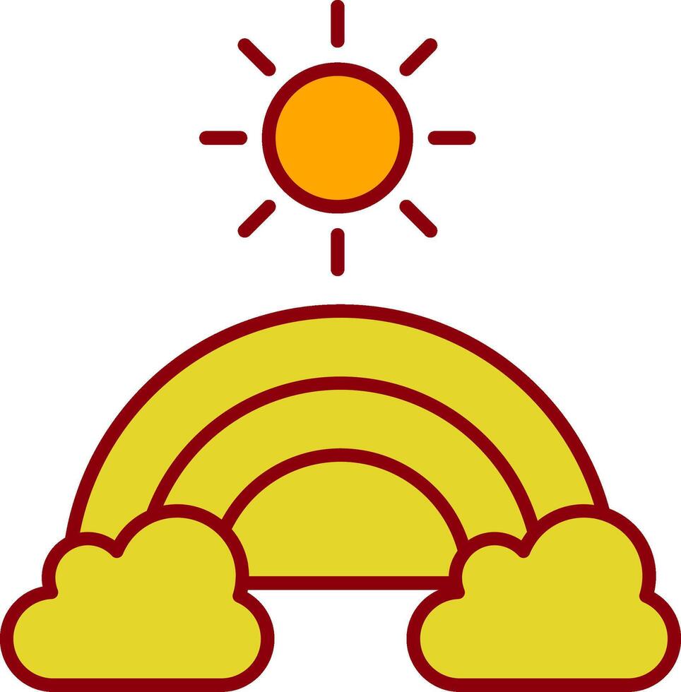 arc-en-ciel, ligne, deux, couleur, icône vecteur