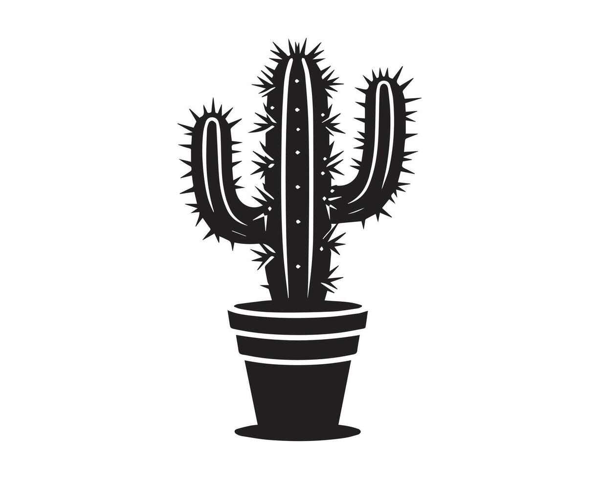 cactus silhouette icône graphique logo conception vecteur