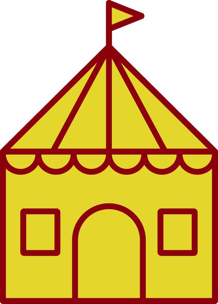 icône de deux couleurs de ligne de tente de cirque vecteur