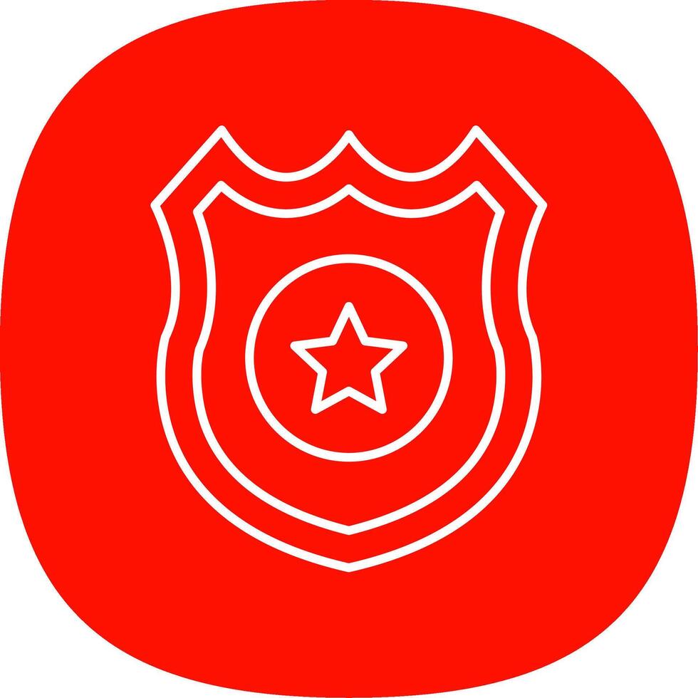police badge ligne courbe icône vecteur