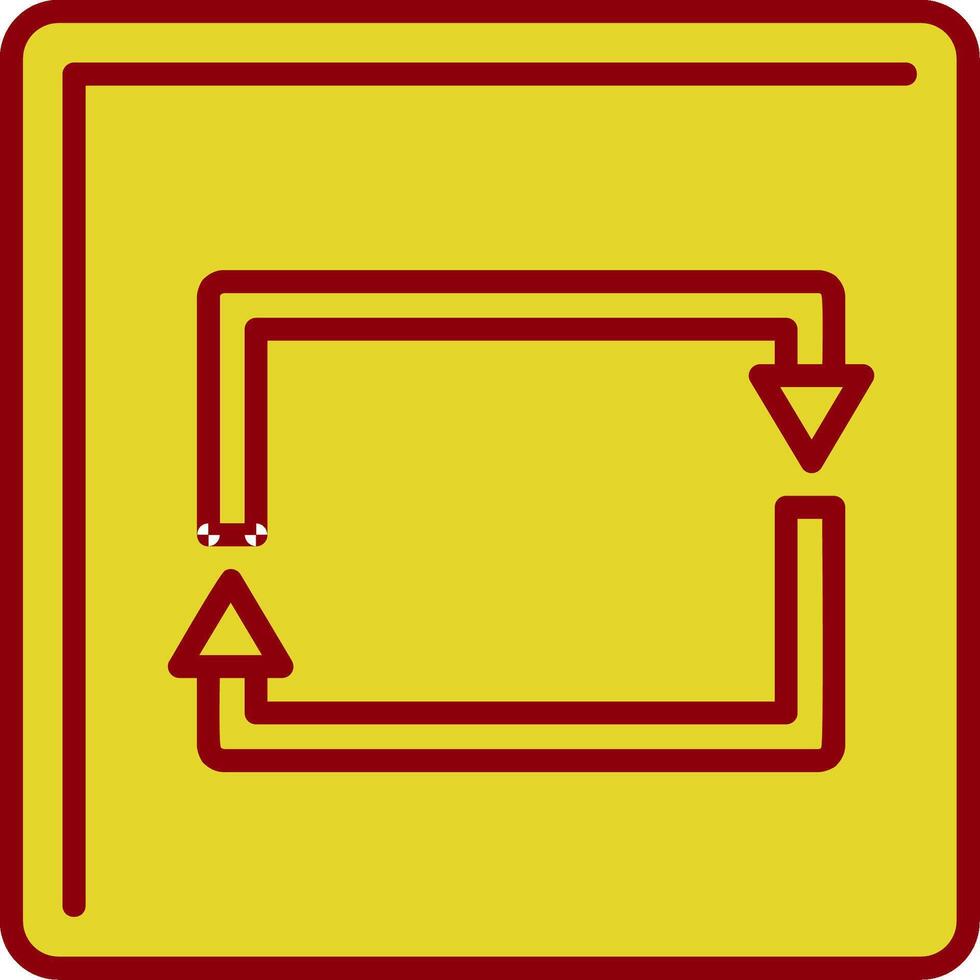 rectangulaire La Flèche ligne deux Couleur icône vecteur