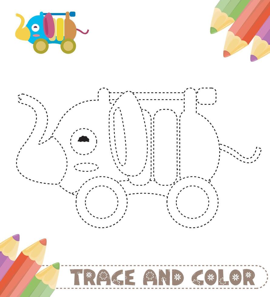 trace et Couleur pour enfants vecteur