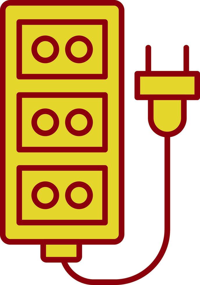 icône de deux couleurs de ligne de rallonge vecteur