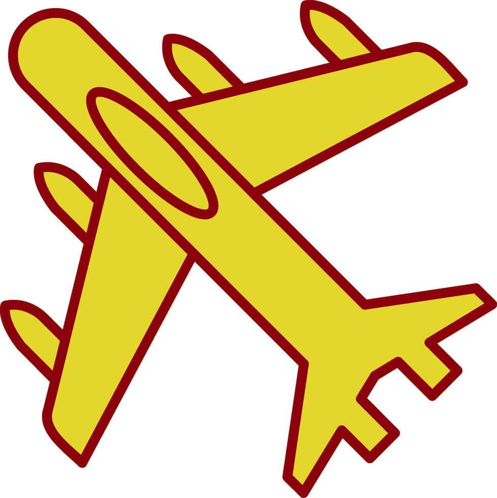 jet avion ligne deux Couleur icône vecteur