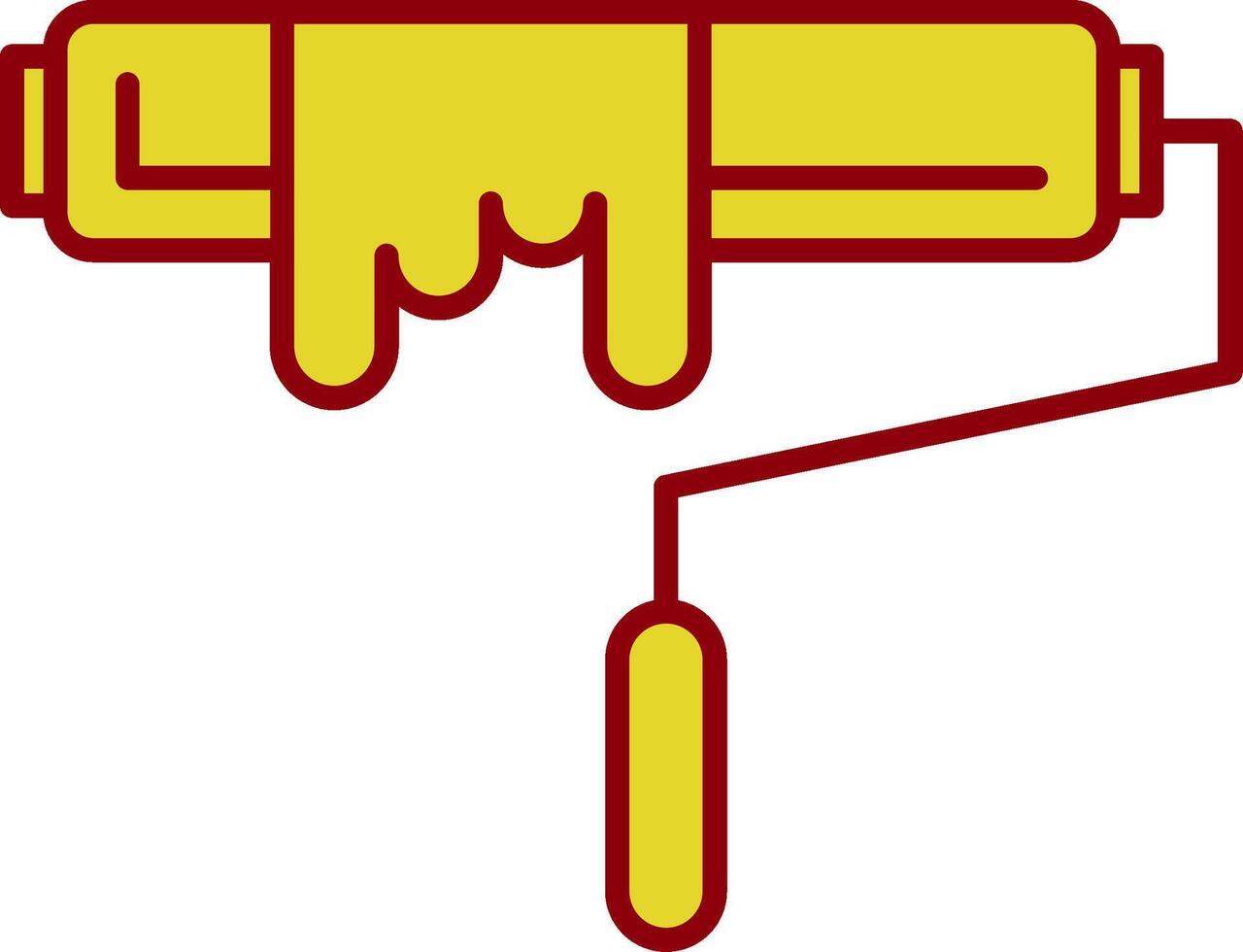 icône de deux couleurs de ligne de rouleau de peinture vecteur