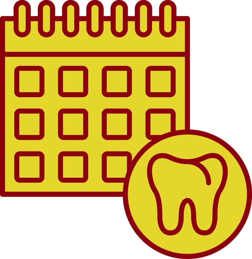 dentaire programme ligne deux Couleur icône vecteur