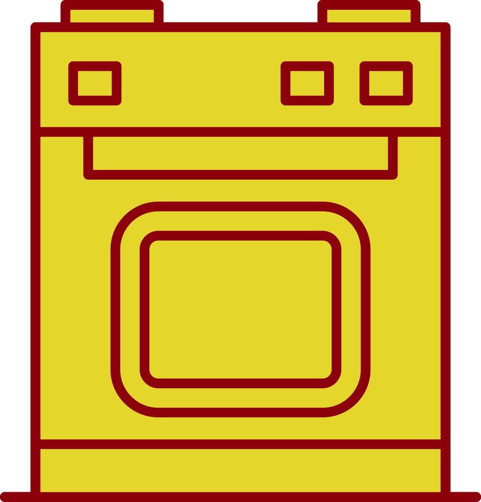 électrique le fourneau ligne deux Couleur icône vecteur