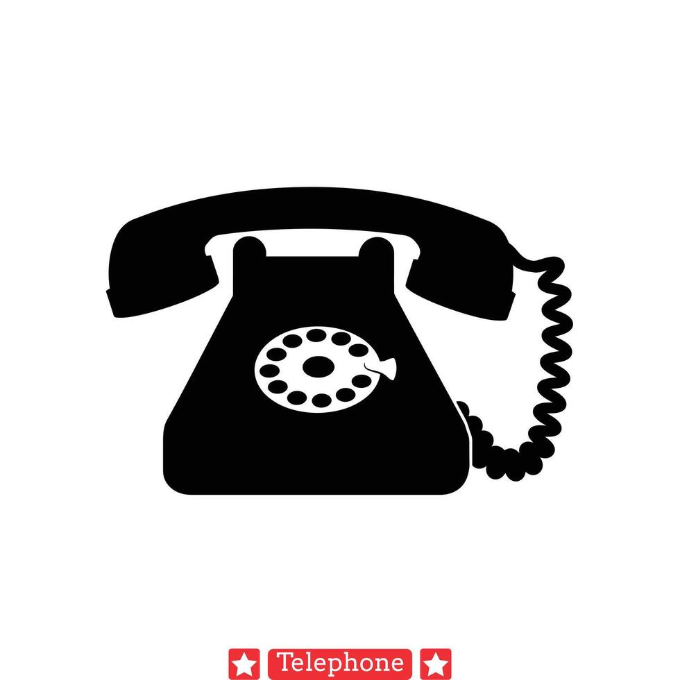ancien Téléphone symboles vieux façonné la communication silhouette pack vecteur