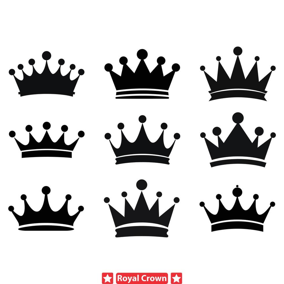 emblème de la noblesse de manière complexe ouvré Royal couronne silhouettes pour grandeur dessins vecteur