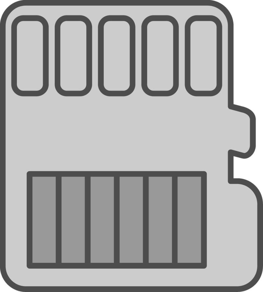 icône de deux couleurs de ligne de carte mémoire vecteur