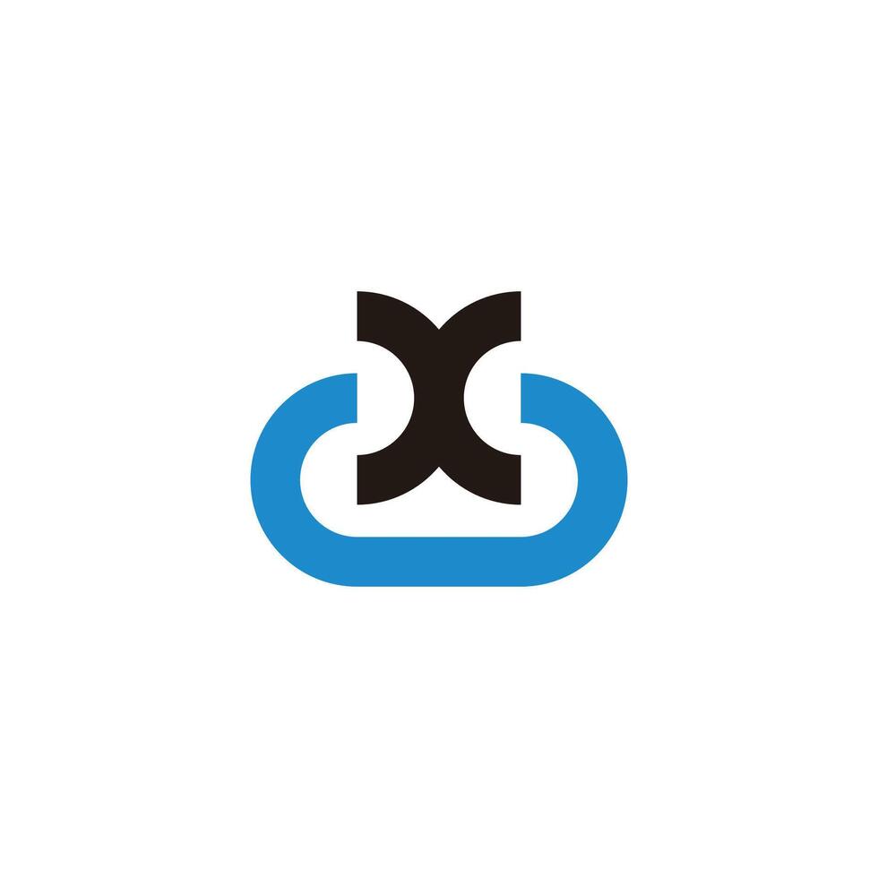 lettre X bleu l'eau abstrait logo vecteur