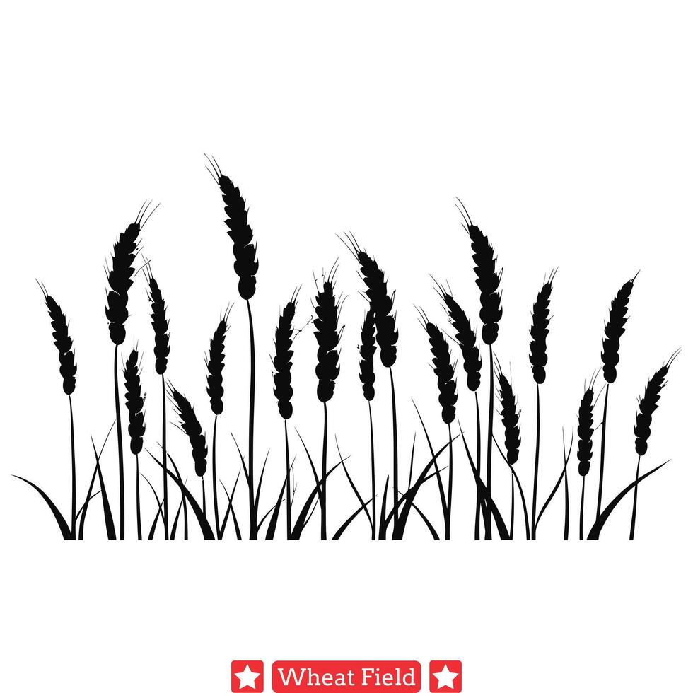 blé tourbillon dynamique blé champ silhouettes pour énergique art vecteur