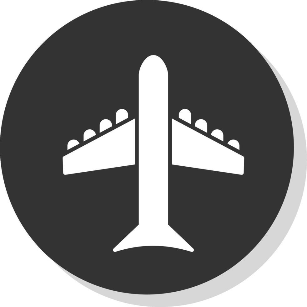 avion glyphe gris cercle icône vecteur