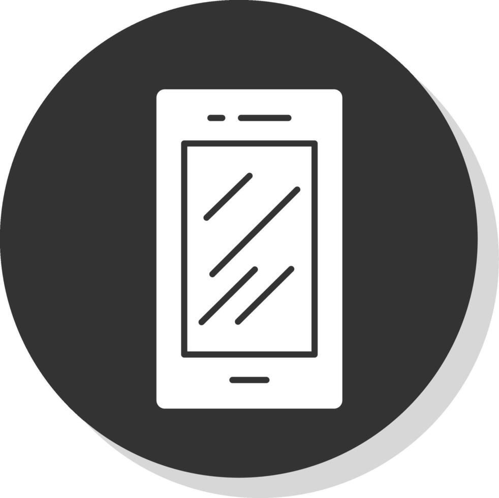 mobile téléphone glyphe gris cercle icône vecteur