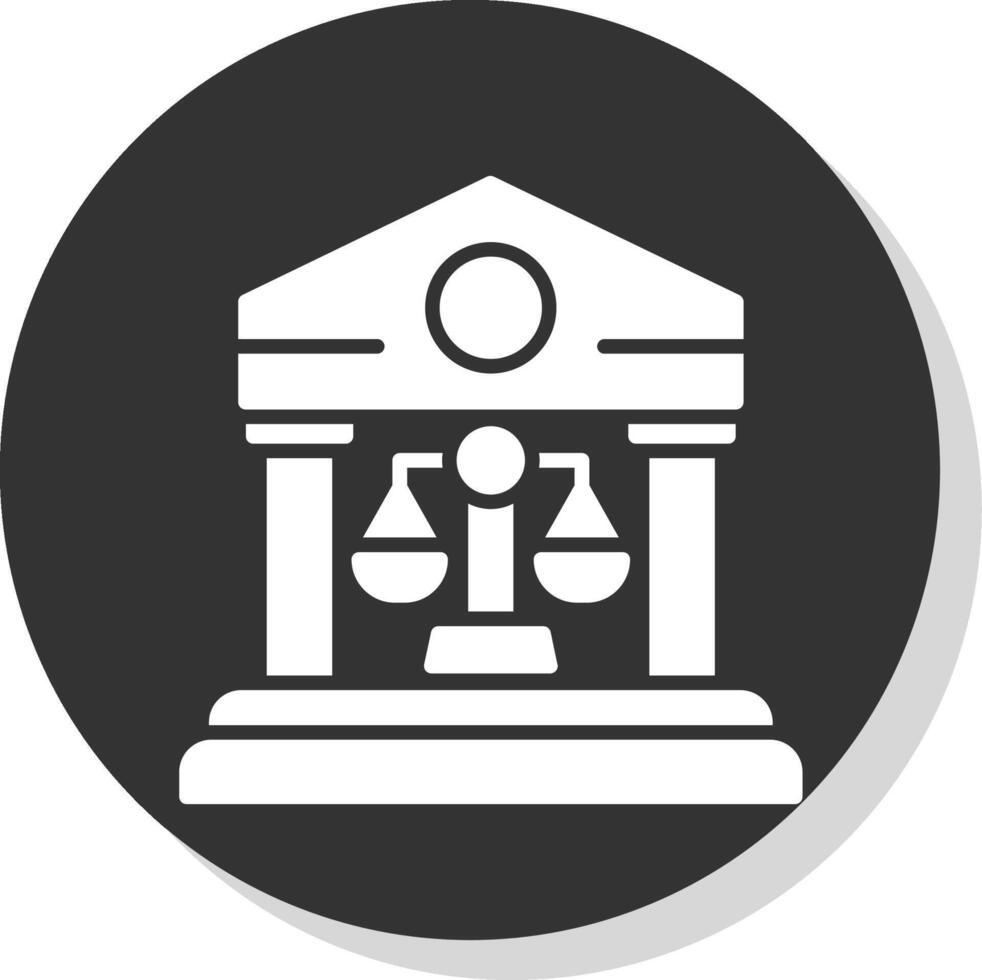 tribunal glyphe gris cercle icône vecteur